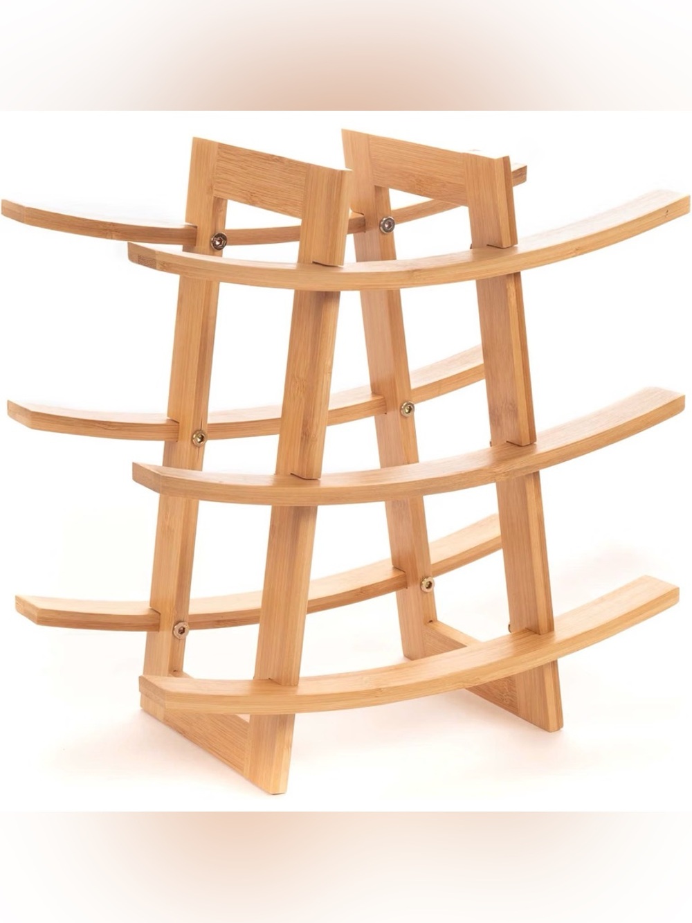 LAWLESS Bamboo TabletTop Wine Rack - Natural Brown